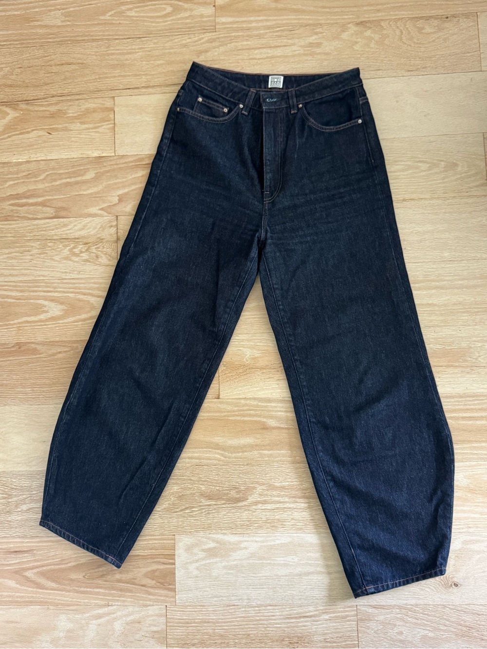 Toteme barrel leg jeans, blue, 28/32